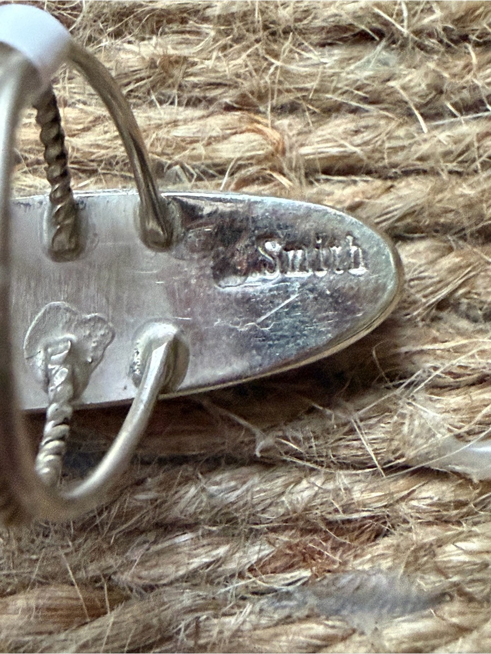 White Buffalo Harold Smith Navajo Handmade Marbled Stone Sterling Silver Ring - Picture 4 of 6